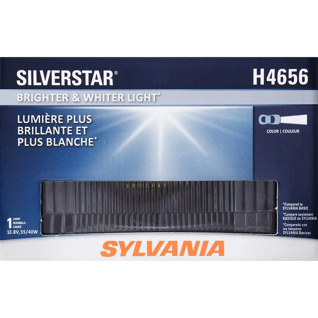 H4656ST.BX – SYLVANIA Headlight Bulb, H4656 Halogen Bulb 60 Watt 12.8 Volt White Beam Color 4000K Light Color Tempera...